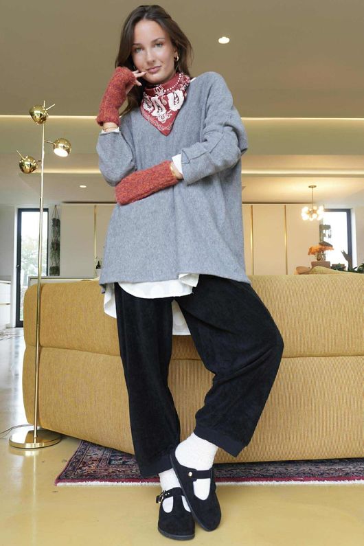 Conrad Oversized Boxy Knit Mid Grey